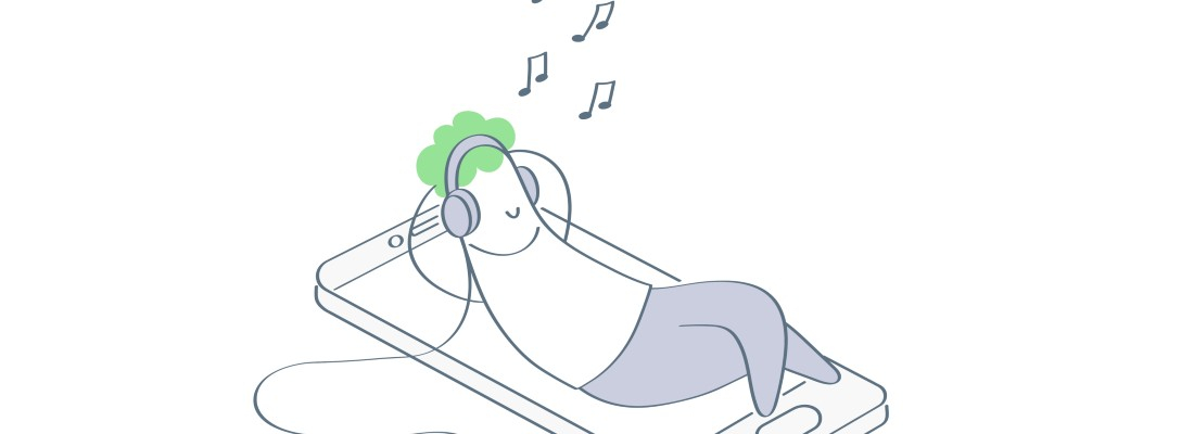 Person laying down listening