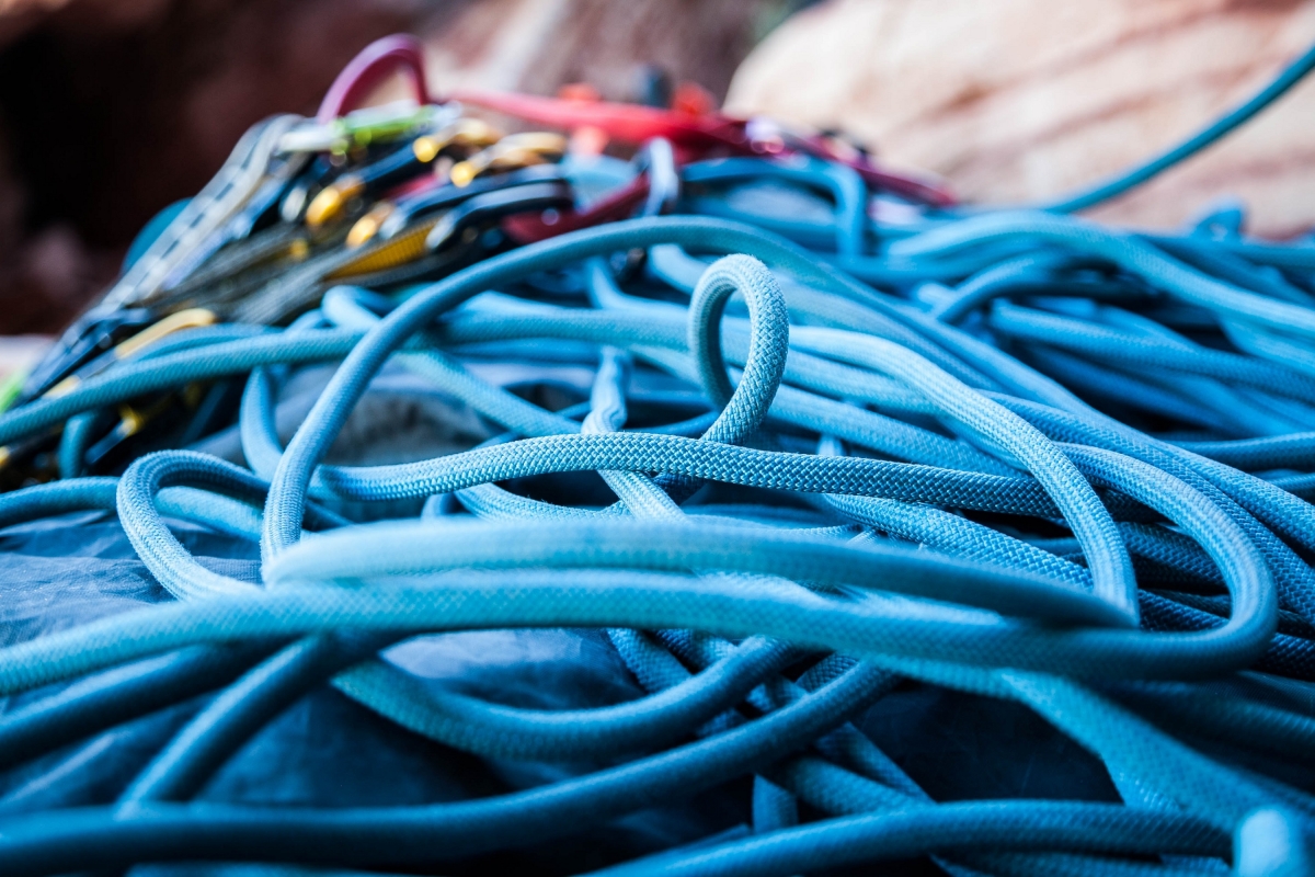 Pile of climbing rope