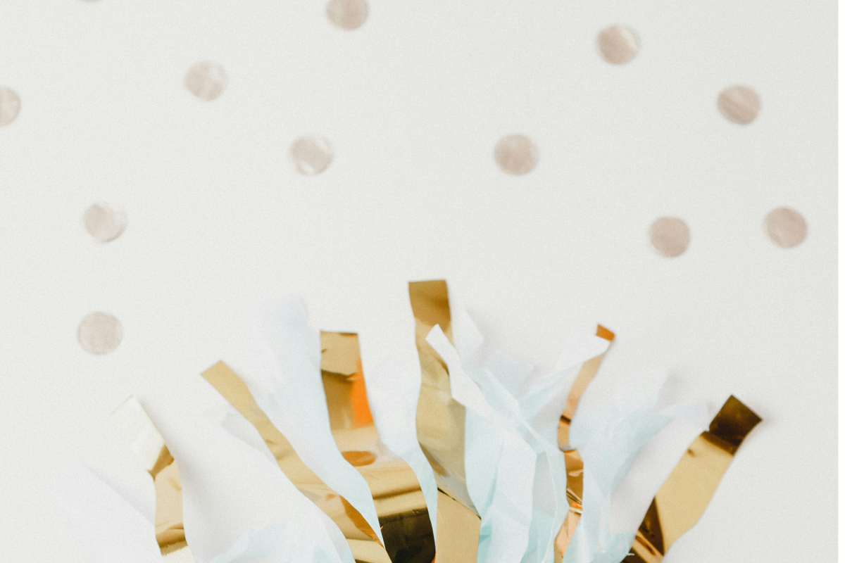 Confetti on a table.