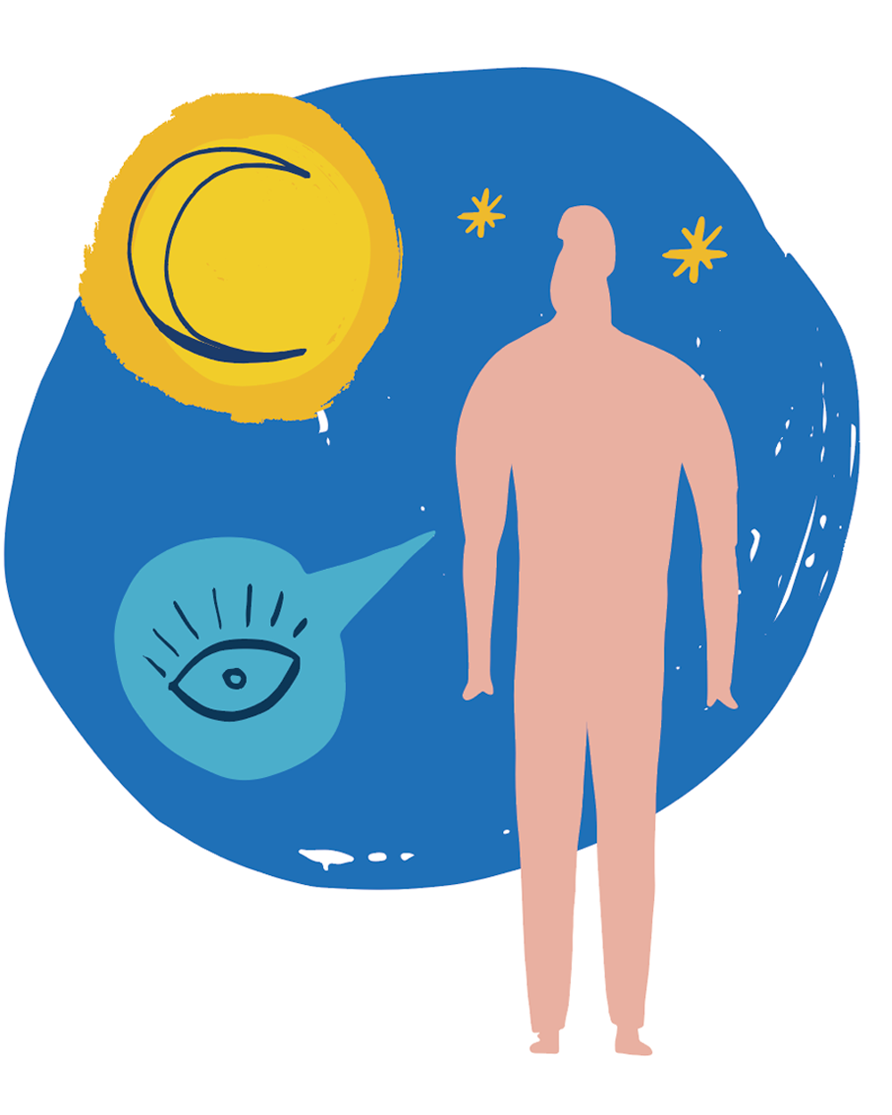 man infront of moon