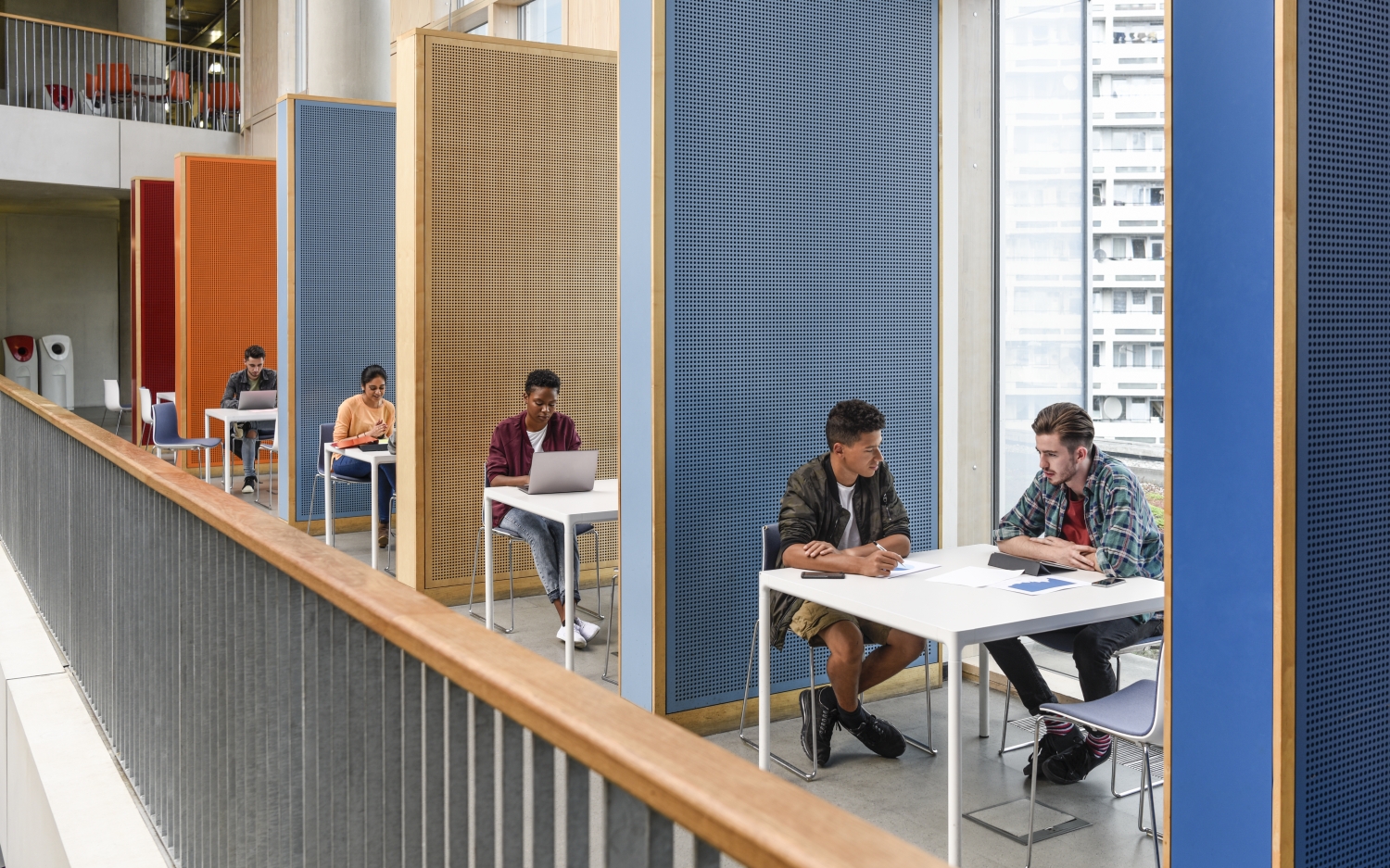 2 students in library